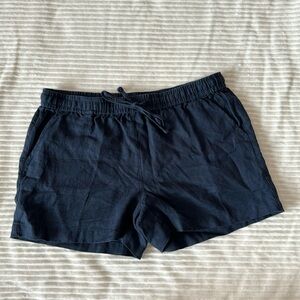 28 Palms Navy Linen Shorts Pull On Pockets Size Medium 4
